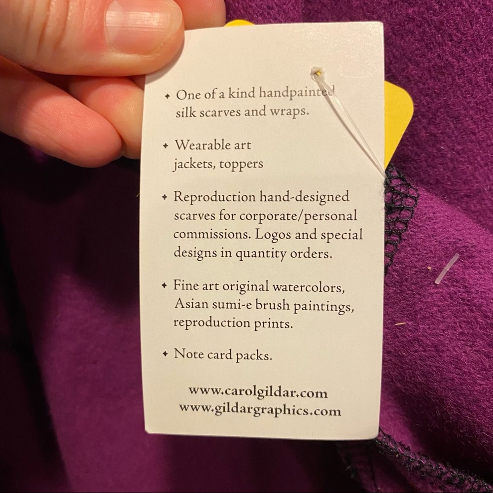Carol Gildar Designs NEW handmade cashmere blend wrap sweater jacket fuchsia - Picture 10 of 16